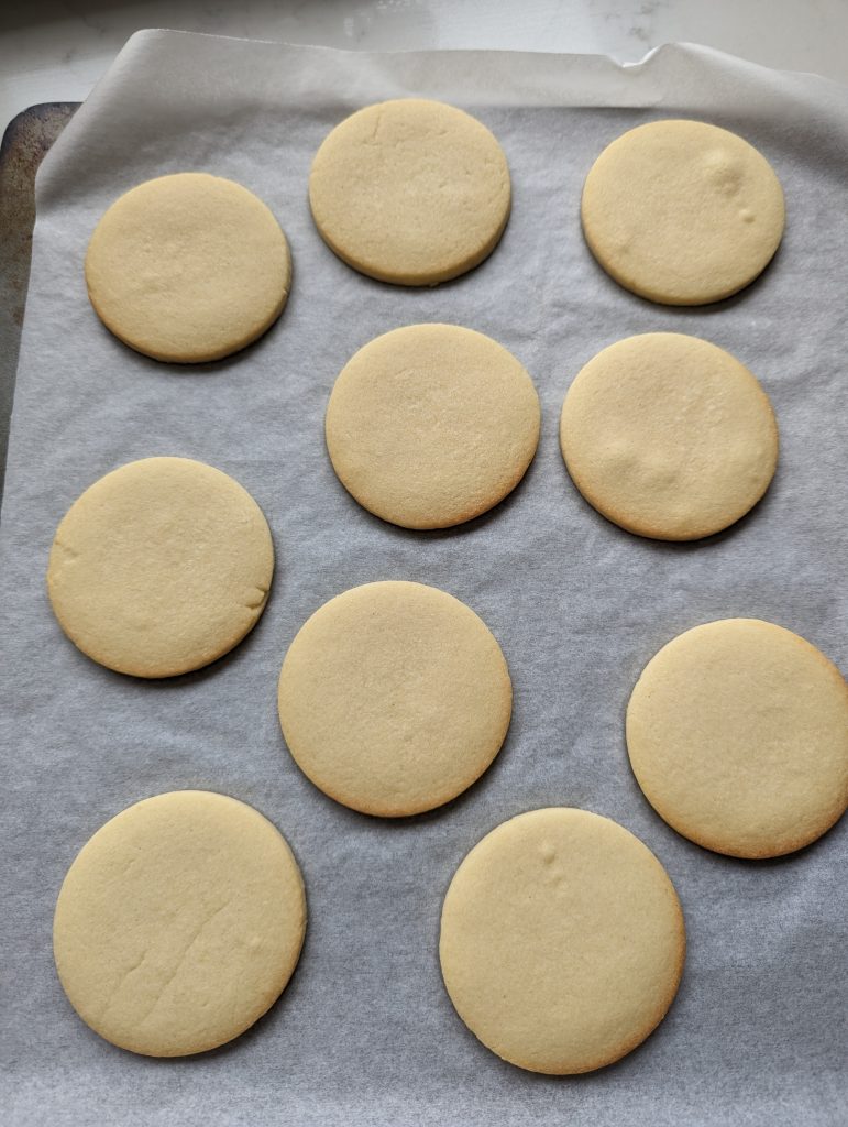 Round baked sugar cookies