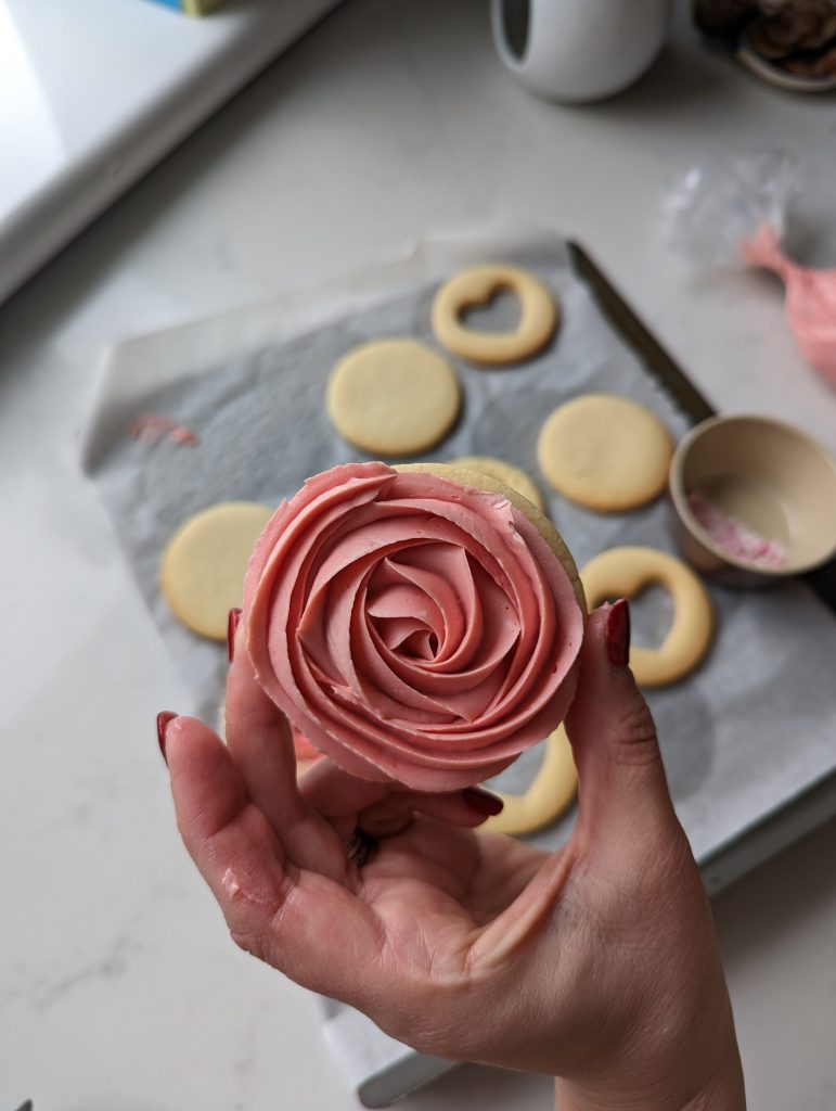 Rose piped buttercream