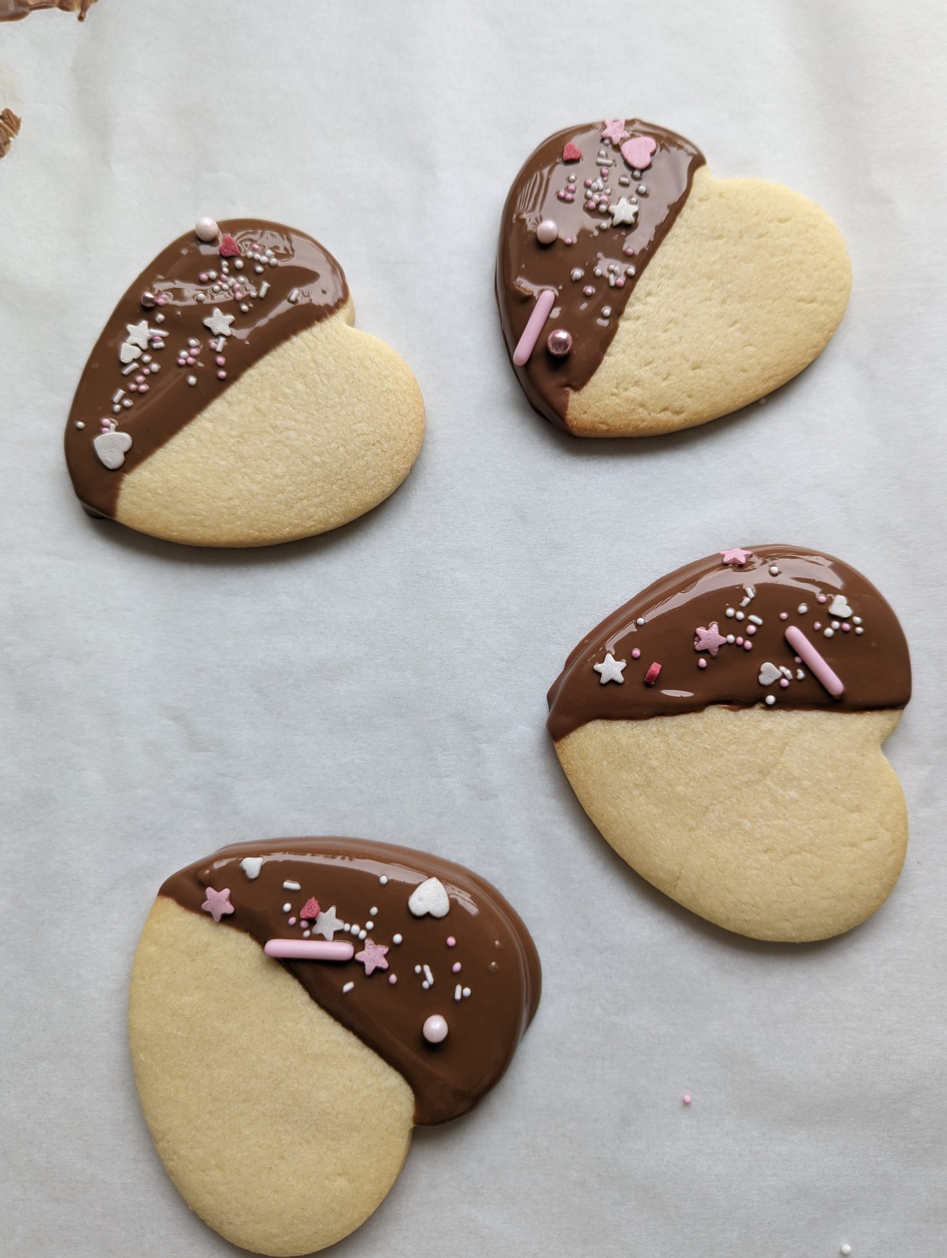 Valentine's Day Sugar Cookies Dipped in Chocolate are Easy and Elegant